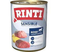 RINTI - Sensible | Cibo umido per cani adulti sensibili con pezzi di carne naturali. Alimento completo senza cereali in scatola senza additivi | 6 x 800 g Ross, fegato di pollo + patate