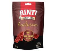 RINTI Singlefleisch Exclusive Snack Ostrich Snack con struzzo per cani 50g
