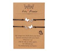 RINTOLER Migliori braccialetti dell'amicizia per 2 3 4 5 Pinky Promise BFF braccialetto Sole/Luna/Girasole/Croce/Cuore/Bussola, Braccialetto coordinato per donne e uomini., adjustable, Metallo
