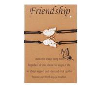 RINTOLER Migliori braccialetti dell'amicizia per 2 3 4 5 Pinky Promise BFF braccialetto Sole/Luna/Girasole/Croce/Cuore/Bussola, Braccialetto coordinato per donne e uomini., adjustable, Metallo