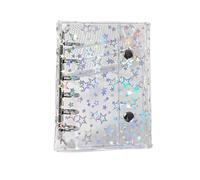 Rintretta per l'organizzatore trasparente con motivo a stella, con effetto luce accattivante, PVC, libro di adesivi trasparenti, copertura adesiva a sigillo, resistente all'acqua, per bambini, adolesc