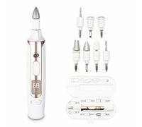 Rio The Beauty Specialist Fresa Elettrica Professionale per Unghie, Senza Fili con 7 Testine Intercambiabili, 3 Velocità, Limatura Bidirezionale, Display Digitale e Luce LED - NAPP (Gold)
