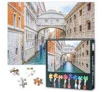 Rio di Palazzo Puzzle Adulto 1000 Blocchi Ponte dei Sospiri Puzzle Italiano Ponte dei Sospiri Puzzle per Adulti Gioco o Giocattoli, Adatto per Amici Anziani 50X70CM
