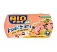 Rio Mare - Insalatissime Delizia di Mais e Tonno Pinne Gialle con Piselli, Carote e Olive, senza Conservanti - Pacco da 2 x 160 g