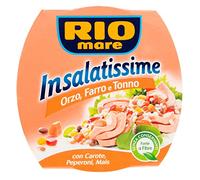 Rio Mare Insalatissime Orzo, Farro e Tonno Pinne Gialle con Carote, Peperoni e Mais, Senza Conservanti, 12 Lattine da 160 g
