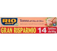 Rio Mare Tonno Olio d’Oliva 14x80g - Lattine Pinne Gialle Qualità Gran Risparmio