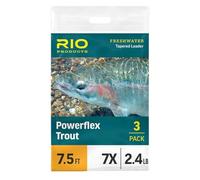 Rio Powerflex - Confezione da 3 terminali conici per trote d'acqua dolce, 2,5 m, 6 x 1,5 kg, confezione da 3