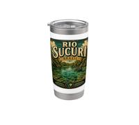 Rio Sucuri Brasile Bonito Crystal River Viaggi Vintage Bicchiere termico in acciaio inox doppia parete