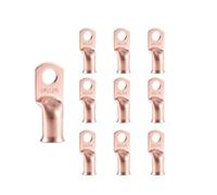 RIOCAN 10pcs 2/0 AWG-3/8”(M10) Ring Terminals 00 Gauge Copper Wire Lugs Battery Cable Ends Heavy Duty Battery Cable Terminal Connectors