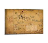 RIOEPURRT Poster della mappa della Terra di Mezzo Hobbit, 40,6 x 61 cm, finitura lucida di alta qualità, mappa storica, arte da parete