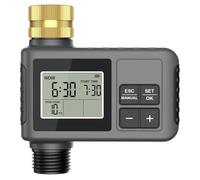 RIOGOO Timer per rubinetto da giardino esterno, timer per irrigatore programmabile con ritardo pioggia, irrigazione a goccia automatica e sistema di irrigazione del prato per cortile (1 Outlet)