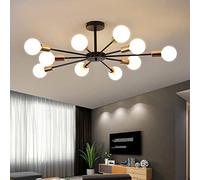 Riohan Sputnik Lampadario, 10 Luce E27 Lampada a Sospensione Moderna Nera Lampadario Industriale Lampadari Grandi Dimensioni Lampada da Soffitto per Cucina Camera da Letto Soggiorno Sala da Pranzo