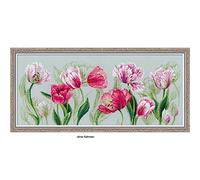 RIOLIS 100/052 Spring Tulips Cross Stitch Kit, Cotone, Multicolore, 70 X 30 X 0, 1 cm