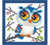 Riolis 1784 - Schema punto croce contato, motivo gufo, in cotone, multicolore, 10 cm