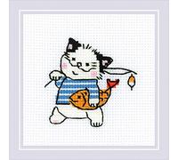 Riolis 1808 - Set per punto croce con schema numerato Fischer, in cotone, multicolore, 99 cm