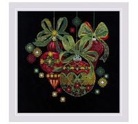 RIOLIS - Addobbi natalizi 2226, Kit Punto Blackwork 25x25cm, Disegni da ricamare, Embroidery set