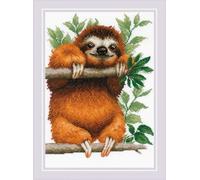 RIOLIS - Bradipo 2213, Punto croce 21x30cm, Punto croce kit da ricamare, Disegni da ricamare, Embroidery kit, Set punto croce, Kit ricamo punto croce