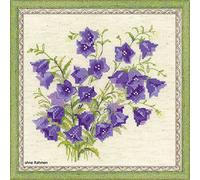RIOLIS - Campanula 1557, Kit Punto Croce Floreale 20 x 20 cm per Principianti ed Esperti, Kit da Ricamo per Adulti, Ricamo a Punto Contato, Ricamo Fiori