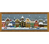 RIOLIS - Città del Natale 1683, Punto croce 60x21, Punto croce kit da ricamare, Disegni da ricamare, Embroidery kit, Kit ricamo punto croce