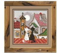 Città & Gatti Primavera contato Punto Croce Kit-5"X 5" 16 Conte