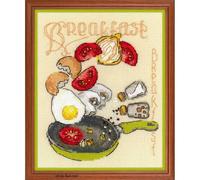 RIOLIS Colazione Ricamo a Punto Croce, Cotone, Multicolore, 15 x 18 x 0.1 cm