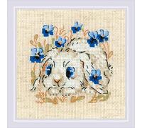 RIOLIS - Coniglietto 1877, Punto croce 13x13, Punto croce kit da ricamare, Disegni da ricamare, Embroidery kit, Kit ricamo punto croce