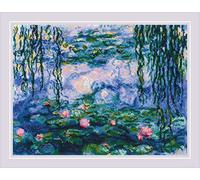RIOLIS Counted Cross Stitch Kit 40x30cm. - Water Lilies After C. Monet (14 Count) -R2034, Punto croce kit da ricamare, Kit ricamo punto croce