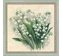 RIOLIS Counted Cross Stitch Kit 20x20cm - Lilly Of The Valley (14 Count), Punto croce kit da ricamare, Kit ricamo punto croce