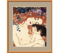 RIOLIS Counted Cross Stitch Kit 30x35cm - Motherly Love/G.Klimt (14 Count), Punto croce kit da ricamare, Kit ricamo punto croce