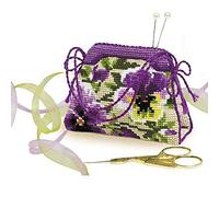 RIOLIS - Cuscino di viole del pensiero 1039, Punto croce 11x8, Punto croce kit da ricamare, Disegni da ricamare, Embroidery kit, Kit ricamo punto croce