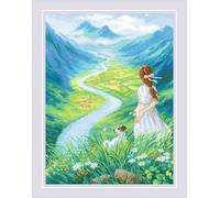 RIOLIS - Dove scorre il fiume 2273, Punto croce 30x40, Punto croce kit da ricamare, Disegni da ricamare, Embroidery kit, Kit ricamo punto croce