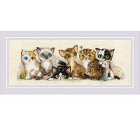 RIOLIS - Gattini 2180, Punto croce 40x15cm, Punto croce kit da ricamare, Disegni da ricamare, Embroidery kit, Set punto croce, Kit ricamo punto croce