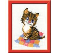RIOLIS - Gattino HB068, Punto croce 15x18cm, Punto croce kit da ricamare, Disegni da ricamare, Embroidery kit, Kit ricamo punto croce