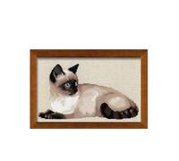 RIOLIS - Set da Ricamo a Punto Croce, Disegno Gatto thailandese