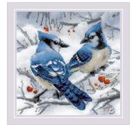 RIOLIS - Ghiandaie azzurre 1925, Punto croce 20x20cm, Punto croce kit da ricamare, Disegni da ricamare, Embroidery kit, Set punto croce, Kit ricamo punto croce