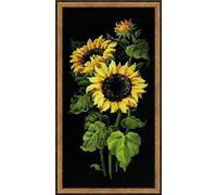 RIOLIS - Girasoli 1056, Punto croce 25x50cm, Punto croce kit da ricamare, Disegni da ricamare, Embroidery kit, Kit ricamo punto croce