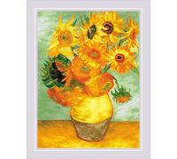 RIOLIS - Girasoli dopo il dipinto di V. Van Gogh 2032, Punto croce 30x40, Punto croce kit da ricamare, Disegni da ricamare, Embroidery kit, Kit ricamo punto croce