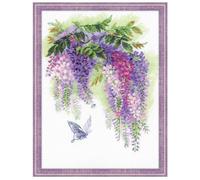 RIOLIS - Glicine 1672, Punto croce 30x40cm, Punto croce kit da ricamare, Disegni da ricamare, Embroidery kit, Set punto croce, Kit ricamo punto croce