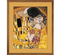 RIOLIS - Il bacio dal dipinto di G. Klimt 1170, Punto croce 30x35cm, Punto croce kit da ricamare, Disegni da ricamare, Embroidery kit, Set punto croce, Kit ricamo punto croce