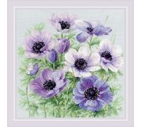 Riolis kit punto croce "Anemoni viola", 30x30cm