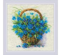 Riolis kit punto croce "Non ti scordar di me in un cestino", 22x22 cm