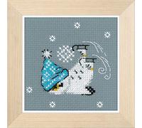 RIOLIS Kreuzstich-Set Schlittschuhe, Zählmuster Kit Punto Croce con Pattini, Cotone, Multicolore, 9.0 x 9.0 x 0.1 cm