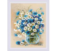 RIOLIS - Margherite e fiordalisi 2249, Punto croce 24x30, Punto croce kit da ricamare, Disegni da ricamare, Embroidery kit, Kit ricamo punto croce