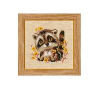 RIOLIS - Piccolo procione 1754, Punto croce 13x13cm, Punto croce kit da ricamare, Disegni da ricamare, Embroidery kit, Set punto croce, Kit ricamo punto croce