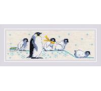 RIOLIS - Pinguini 1975, Punto croce 24x8, Punto croce kit da ricamare, Disegni da ricamare, Embroidery kit, Kit ricamo punto croce
