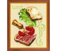 RIOLIS Pranzo Ricamo a Punto Croce, Cotone, Multicolore, 15 x 18 x 0.1 cm