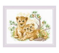 Riolis Set per punto croce "Bambini della Savana", schema per il conteggio, 40x3