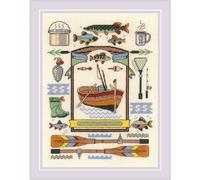 Riolis Set per punto croce "Good catch", schema per il conteggio, 18x24cm
