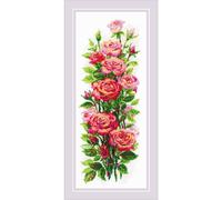 Riolis Set per punto croce "Rose in fiore", schema per il conteggio, 19x40cm