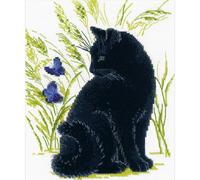 Riolis Set punto croce "Gatto nero", schema di conteggio, 24x30cm
